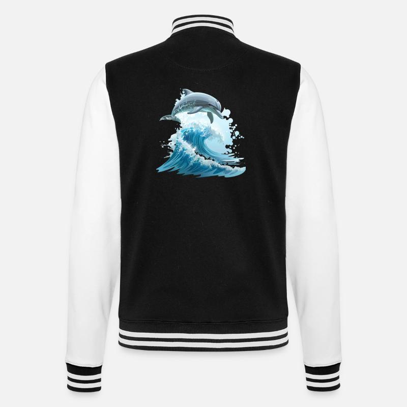 Dauphin Océan Saut Mer - Veste Teddy - noir/blanc