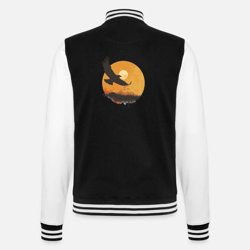 Majestic eagle in sunset - College Sweat Jacket - black/white
