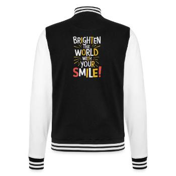 Light up the world with your smile - College Sweat Jacket - black/white - Back - Marisol (170cm)