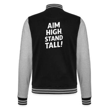 Ziele Hoch, Steh Großartig - College-Sweatjacke - Schwarz/Grau meliert - Hinten - Marisol (170cm)