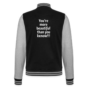 Du Bist Schöner Als Du Denkst - College-Sweatjacke - Schwarz/Grau meliert - Hinten - Marisol (170cm)