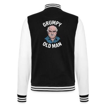 Grumpy Old Man Lustiger Spruch - College-Sweatjacke - Schwarz/Weiß - Hinten - Marisol (170cm)