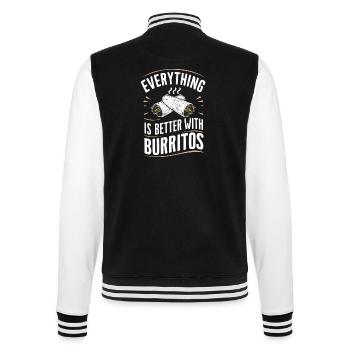 Everything is better with burritos - College Sweat Jacket - black/white - Back - Marisol (170cm)
