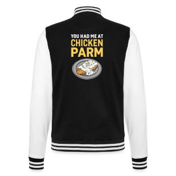 Vous m’avez eu au Chicken Parm Italian - Veste Teddy - noir/blanc - Dos - Marisol (170cm)