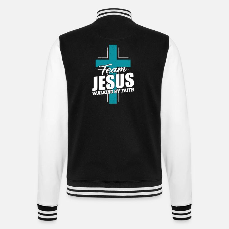Équipe Jésus Marche par la foi Croix Bleue - Veste Teddy - noir/blanc