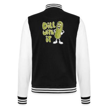 Dill Damit Lustige Gurke Cartoon - College-Sweatjacke - Schwarz/Weiß - Hinten - Marisol (170cm)