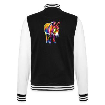 Donkey Rainbow Colorful Donkey Motif Artwork - College Sweat Jacket - black/white - Back - Marisol (170cm)
