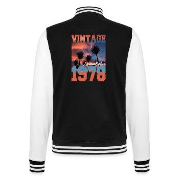 1978 Vintage Limited Edition Palmen Geboren 1978 - College-Sweatjacke - Schwarz/Weiß - Hinten - Marisol (170cm)