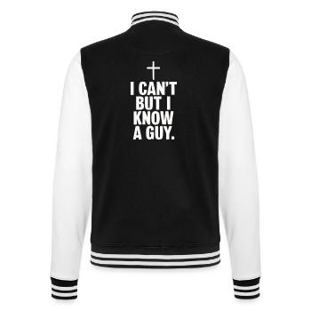 Je ne peux pas, mais je connais un gars, Jésus - Veste Teddy - noir/blanc - Dos - Marisol (170cm)
