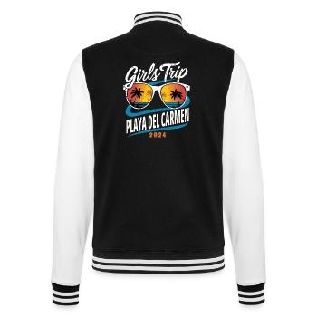Girls Trip Playa del Carmen 2024 - College-Sweatjacke - Schwarz/Weiß - Hinten - Marisol (170cm)