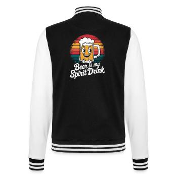 Bier Ist Mein Geistiges Getränk - College-Sweatjacke - Schwarz/Weiß - Hinten - Marisol (170cm)