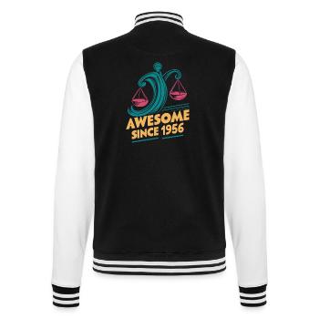 Libra Zodiac Geburtstag Awesome Since 1956 - College-Sweatjacke - Schwarz/Weiß - Hinten - Marisol (170cm)