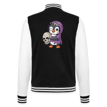 Pingouin Zombie Halloween avec Crâne - Veste Teddy - noir/blanc - Dos - Marisol (170cm)