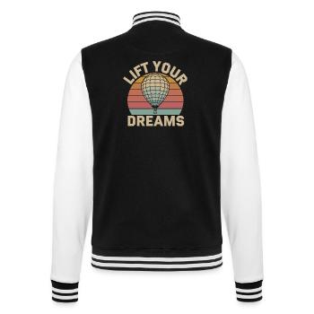Lift Your Dreams - Hot Air Balloon Inspiration - College Sweat Jacket - black/white - Back - Marisol (170cm)