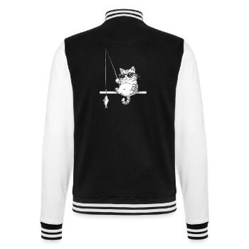 Cat with sunglasses fishing - College Sweat Jacket - black/white - Back - Marisol (170cm)