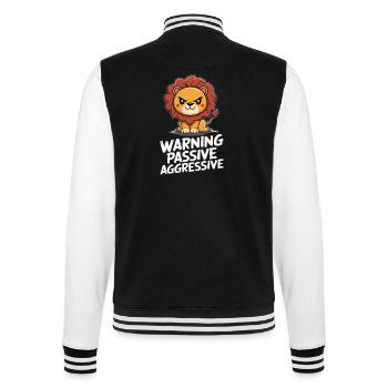 Caution: Passive Aggressive Leo Illustration - College Sweat Jacket - black/white - Back - Marisol (170cm)