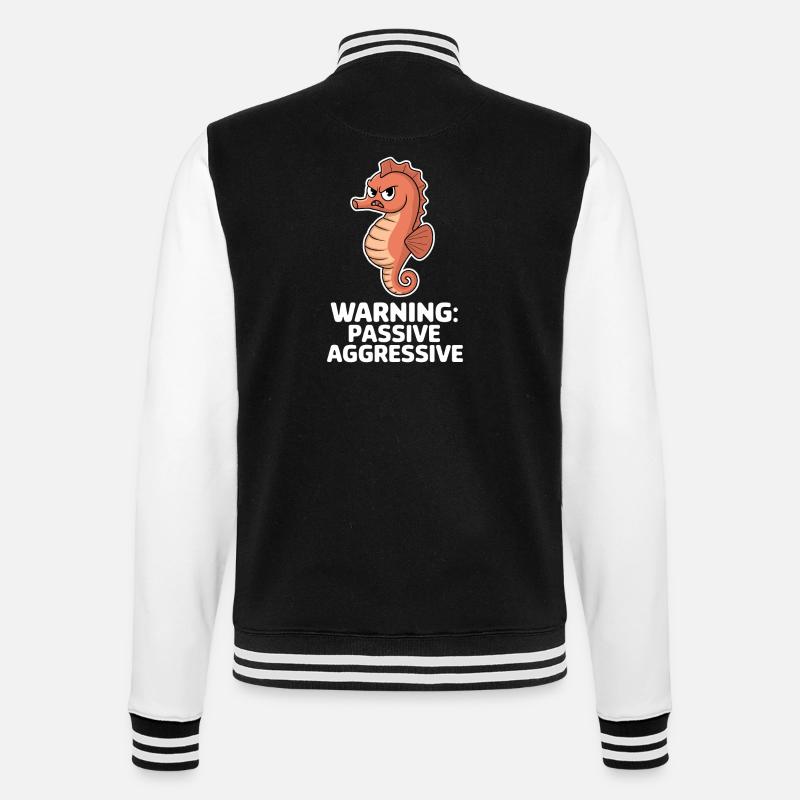 Avertissement : Hippocampe passif agressif - Veste Teddy - noir/blanc