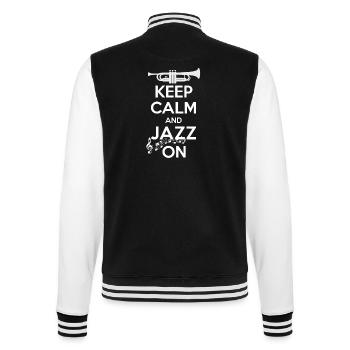 Bleib Ruhig Und Jazz Weiter Mit Trompete - College-Sweatjacke - Schwarz/Weiß - Hinten - Marisol (170cm)