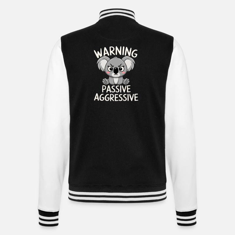 Avertissement : Passif, Agressif, Koala - Veste Teddy - noir/blanc