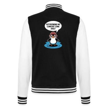 Grow Beyond Me Daily With Penguin - College Sweat Jacket - black/white - Back - Marisol (170cm)