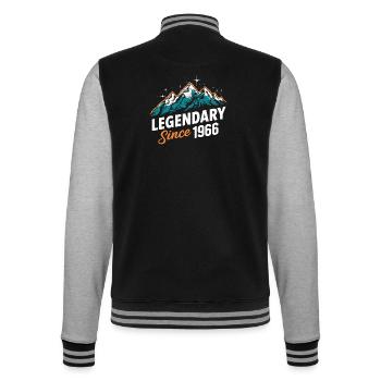 Legendär Seit 1966 Wanderer Geburtstag Bergwandern - College-Sweatjacke - Schwarz/Grau meliert - Hinten - Marisol (170cm)