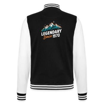 Legendary Since 1970 Hiker's Birthday Mountain Hiking - College Sweat Jacket - black/white - Back - Marisol (170cm)