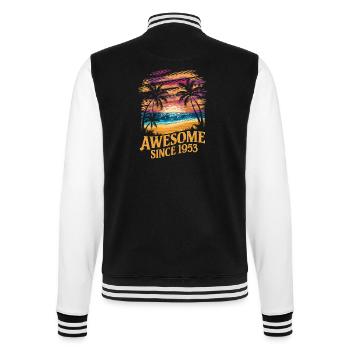 Awesome Since 1953 Strand Sonnenuntergang - College-Sweatjacke - Schwarz/Weiß - Hinten - Marisol (170cm)