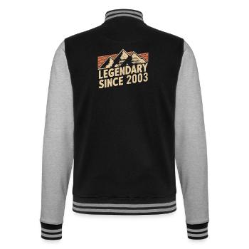 Legendary since 2003 Birthday - College Sweat Jacket - black/heather grey - Back - Marisol (170cm)