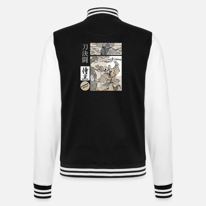 Samurai Katana Duel vs Ninja - Veste Teddy - noir/blanc