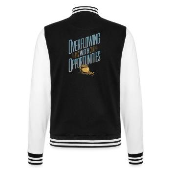 Manifesting Abundance with Possibilities - College Sweat Jacket - black/white - Back - Marisol (170cm)