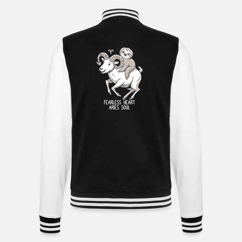 Furchtloses Herz, Widder Seele Soth - College-Sweatjacke - Schwarz/Weiß
