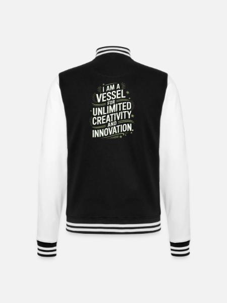 Ich Bin Ein Gefäß Für Unbegrenzte Kreativität Und - College-Sweatjacke - Schwarz/Weiß