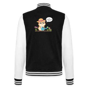 Growing hamster with watering can in the garden - College Sweat Jacket - black/white - Back - Marisol (170cm)
