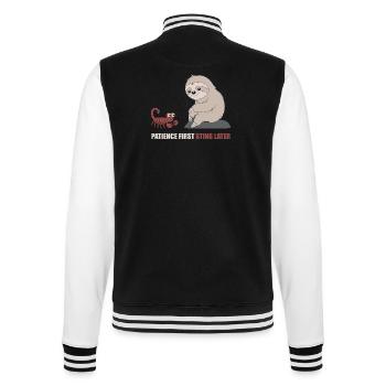Skorpion Sternzeichen Faultier Geduld Zuerst - College-Sweatjacke - Schwarz/Weiß - Hinten - Marisol (170cm)