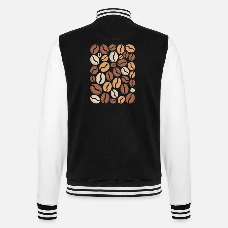 Coffee Bean Pattern Lover - College Sweat Jacket - black/white