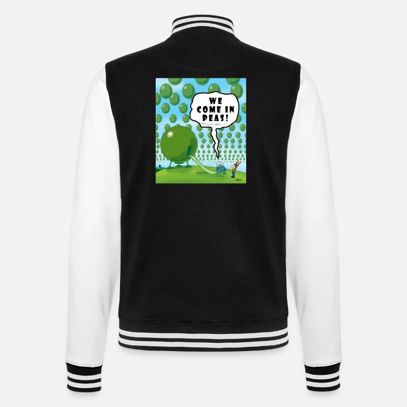 WIR KOMMEN IN PEAS! - College-Sweatjacke - Schwarz/Weiß
