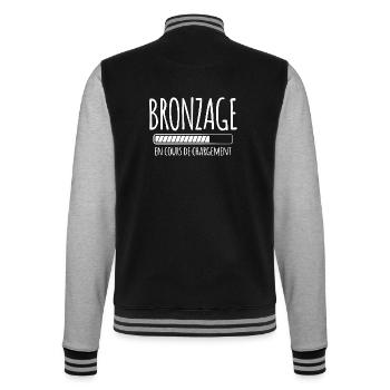 Tan Loading, Summer, Vacation, French - College Sweat Jacket - black/heather grey - Back - Marisol (170cm)
