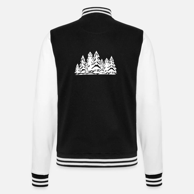 Wald Bäume - College-Sweatjacke - Schwarz/Weiß