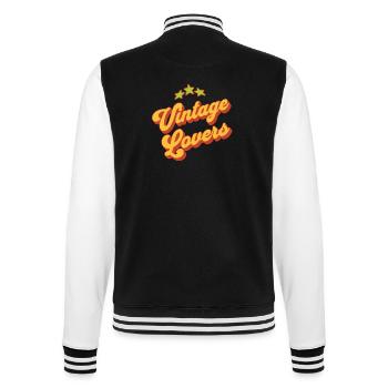 Vintage Lovers Spruch - College-Sweatjacke - Schwarz/Weiß - Hinten - Marisol (170cm)