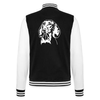 Dachshund Dachshund Teckel Dog Portrait Dogs - College Sweat Jacket - black/white - Back - Marisol (170cm)