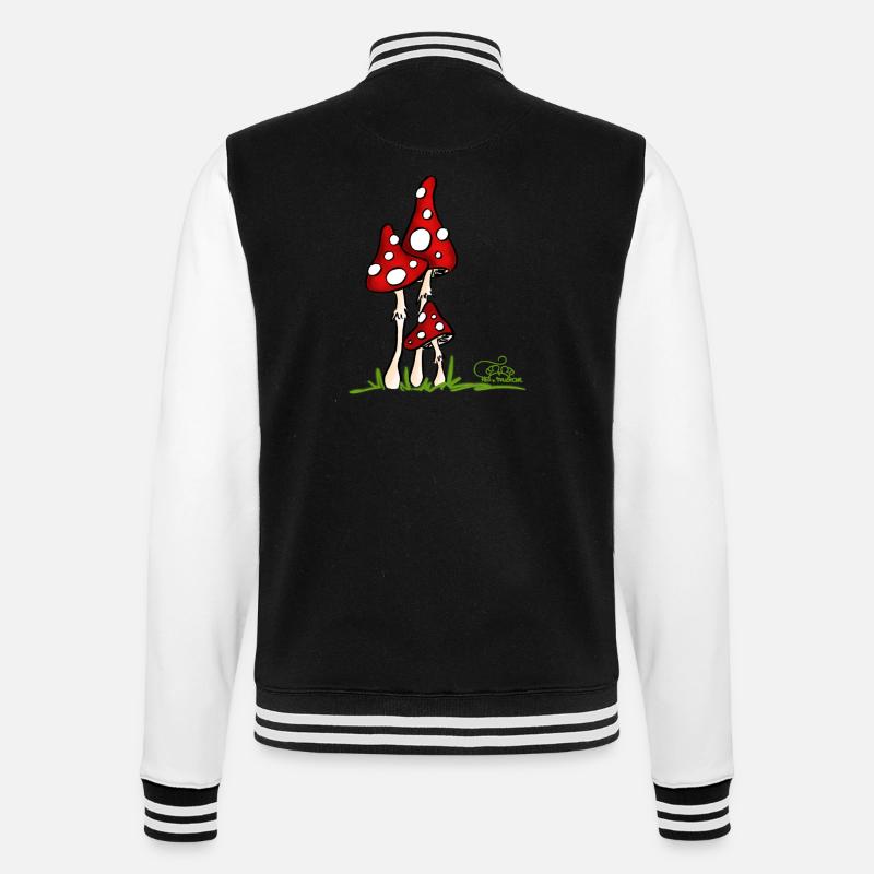 Muchotravky - Toadstools - College Sweat Jacket - black/white