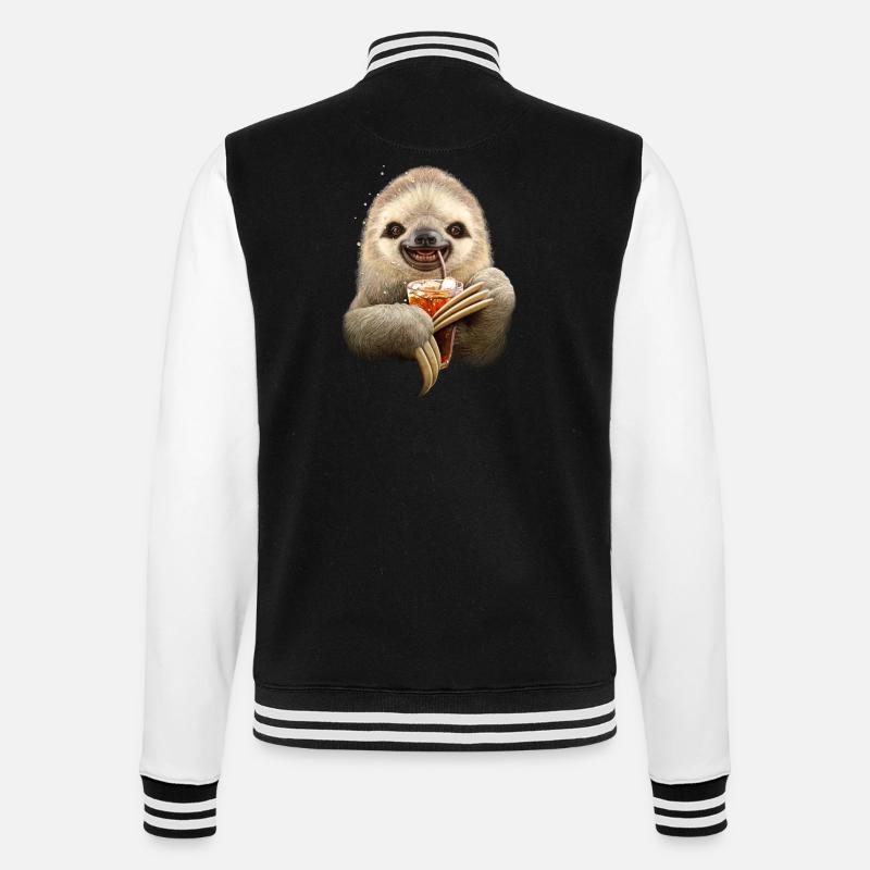 SLOTH & SOFT DRINK - College-Sweatjacke - Schwarz/Weiß