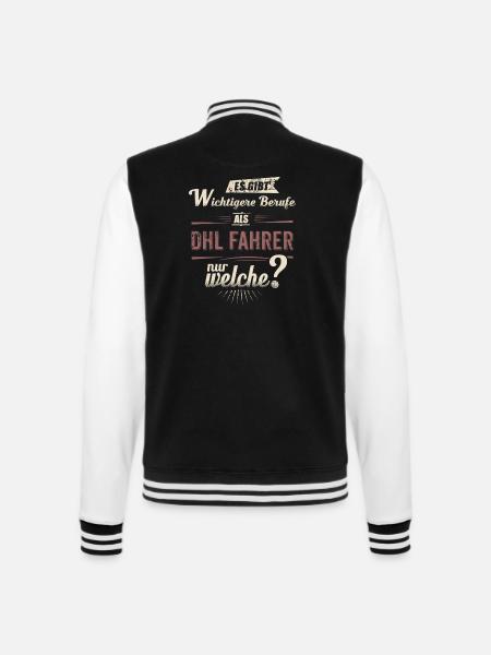 Wichtigere Berufe als - DHL Fahrer - rot retro - - College-Sweatjacke - Schwarz/Weiß