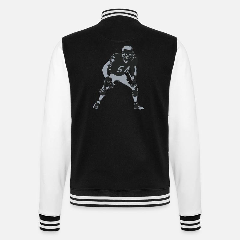 Linebacker - College-Sweatjacke - Schwarz/Weiß