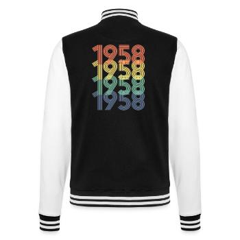 Cool Retro 1958, 64 ans, cadeau de 64e anniversaire - Veste Teddy - noir/blanc - Dos - Marisol (170cm)