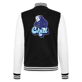 Chill Cool Fun Snowman Winter Snow Christmas Gift - College Sweat Jacket - black/white - Back - Marisol (170cm)