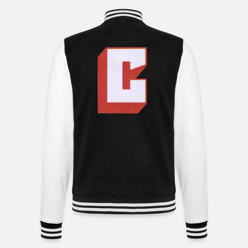 Buchstabe C - College-Sweatjacke - Schwarz/Weiß