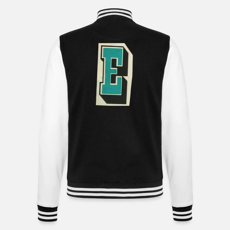 Letter E - College Sweat Jacket - black/white