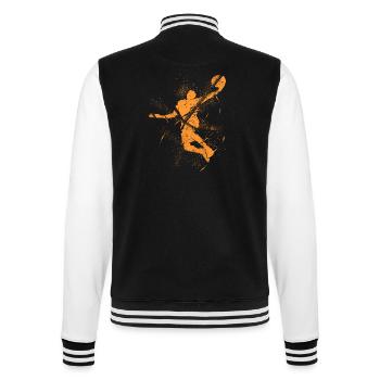 Basketball Basketball Player Dunking Grunge Splash - College Sweat Jacket - black/white - Back - Marisol (170cm)