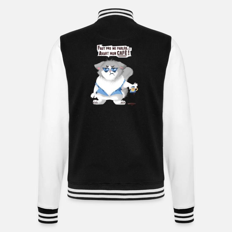 grumpy catcoffee - Veste Teddy - noir/blanc